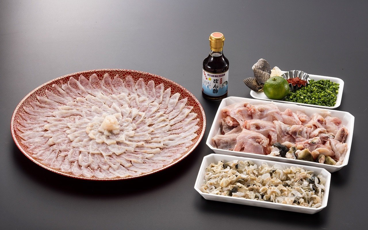 とらふく菊盛刺40㎝・鍋セット（40cm皿付：5〜6人前）セット内容