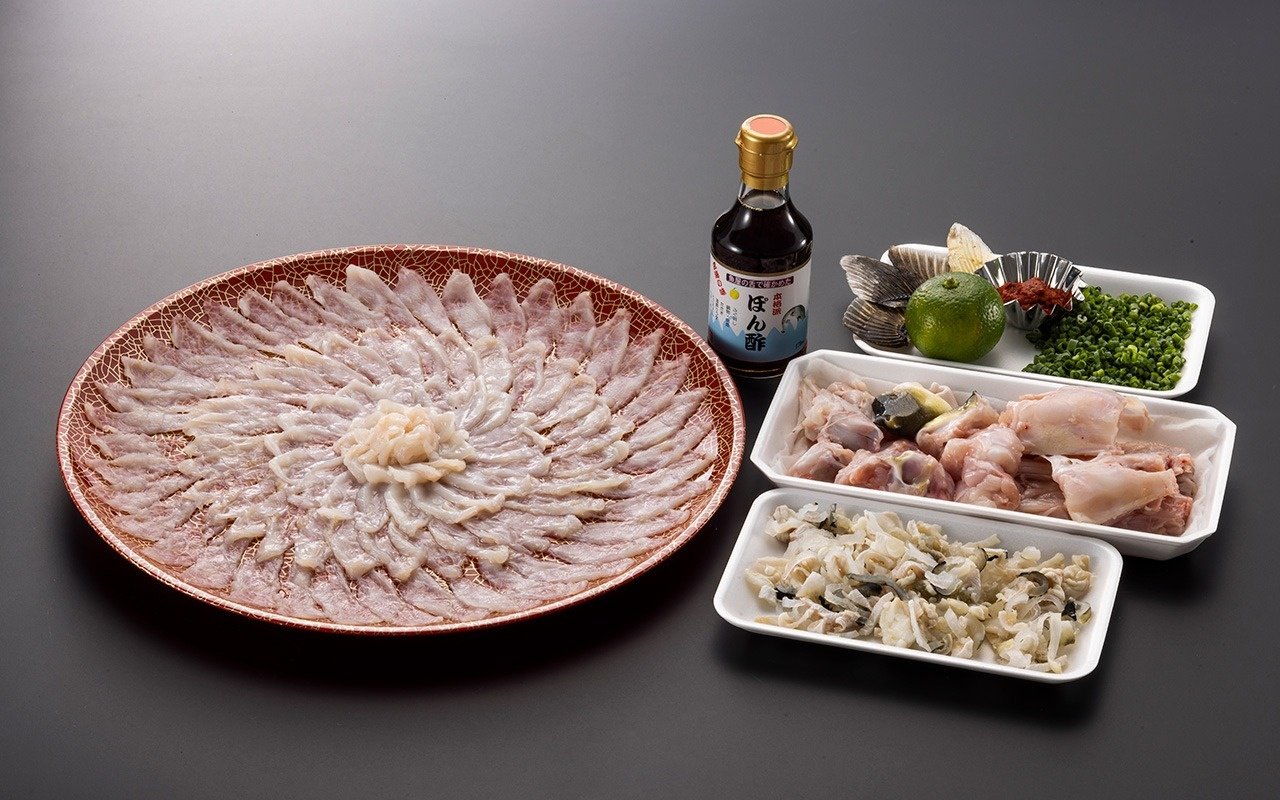 とらふく菊盛刺33㎝・鍋セット（33cm皿付：3〜4人前）セット内容