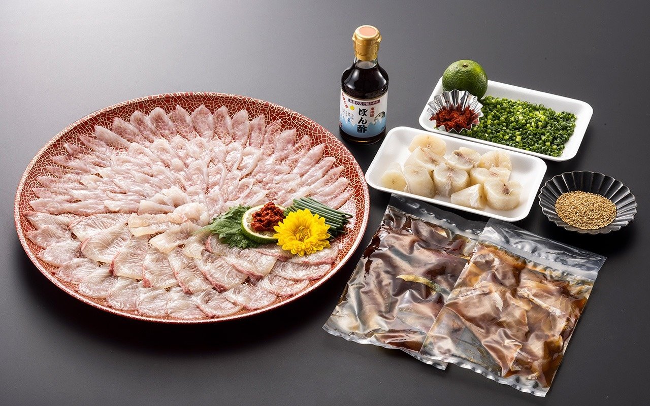 ふく＆ぶりhalf菊盛刺40㎝・ふく鍋セット（ 40cm皿付：5〜6人前）セット内容